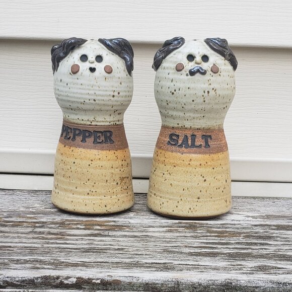 Other - Vintage Mr and Mrs Pottery Salt and Pepper Shakers. Signed CK